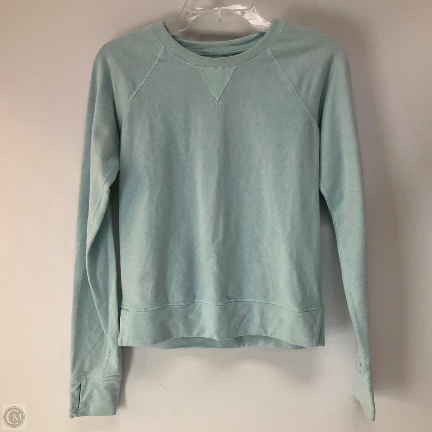 Athletic Top Long Sleeve Collar By Lululemon In Blue, Size: L