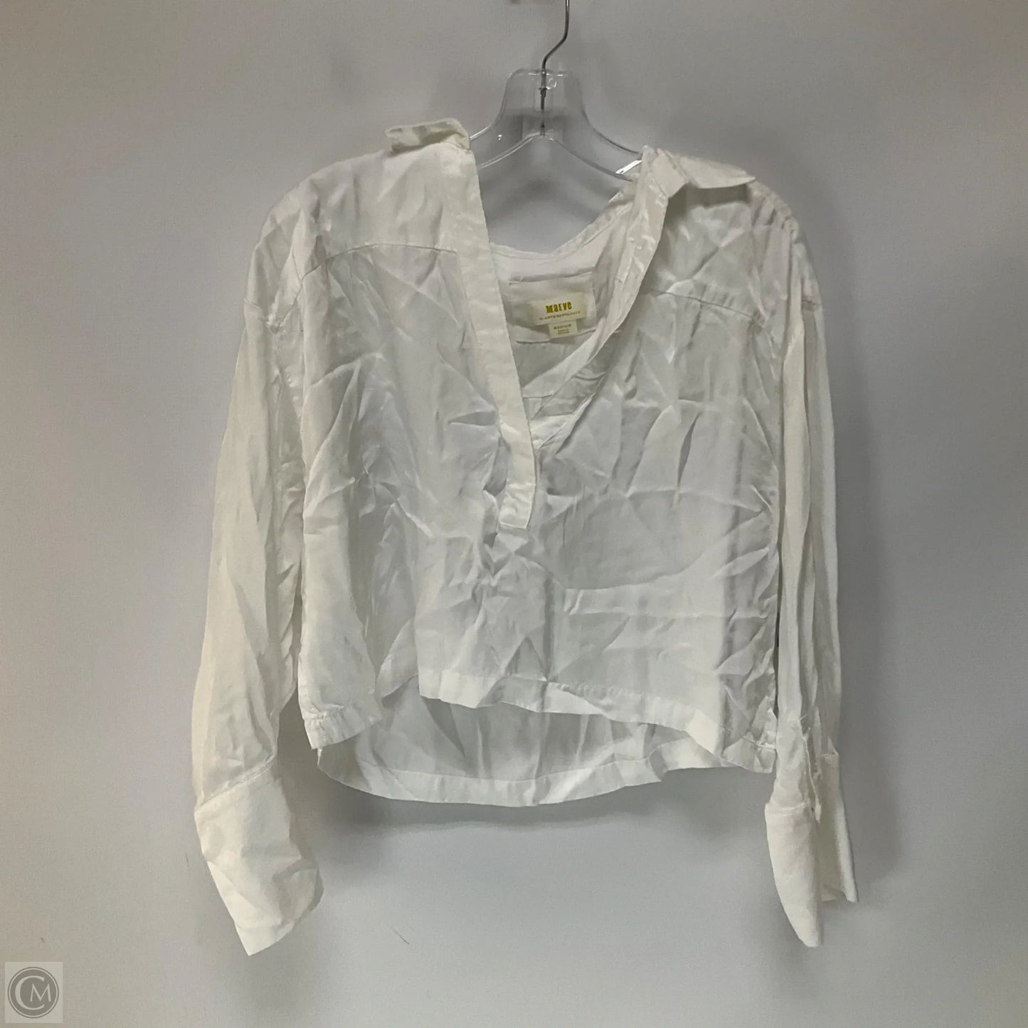 Top Long Sleeve By Maeve In White, Size: M