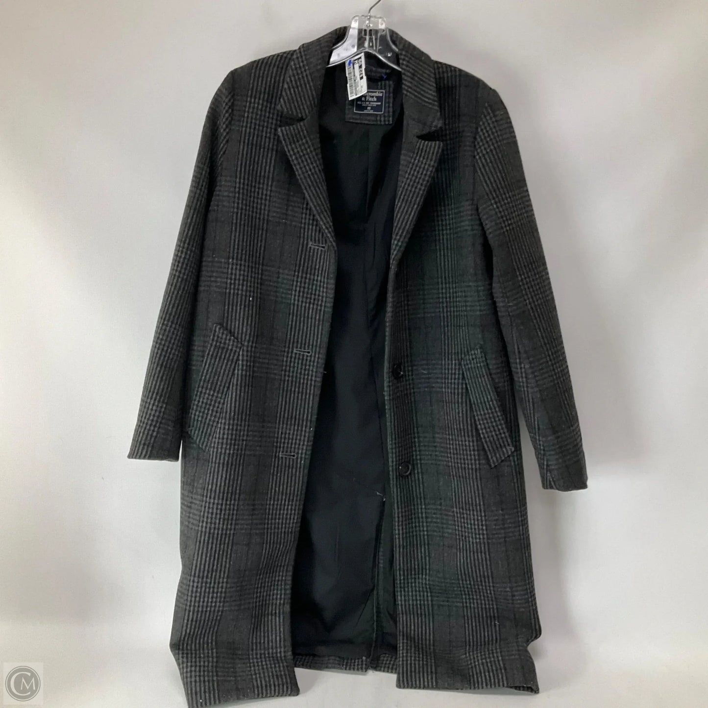 Coat Trench Coat By Abercrombie And Fitch In Plaid Pattern, Size: Xs