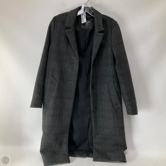 Coat Trench Coat By Abercrombie And Fitch In Plaid Pattern, Size: Xs