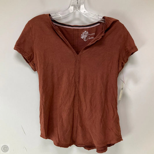 Top Short Sleeve By Pilcro In Brown, Size: Xs