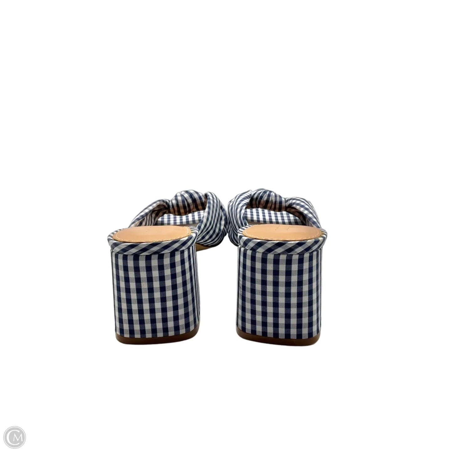 Sandals Heels Block By J. Crew In Blue & White, Size: 8