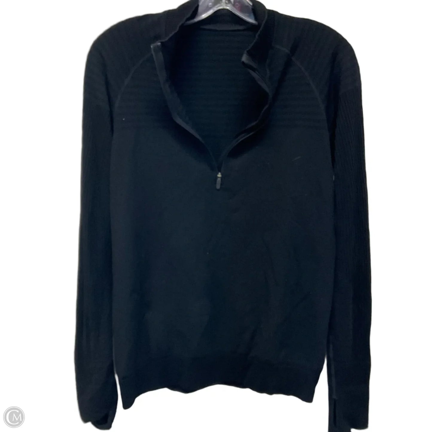 Athletic Top Long Sleeve Collar By Lululemon In Black, Size: 8