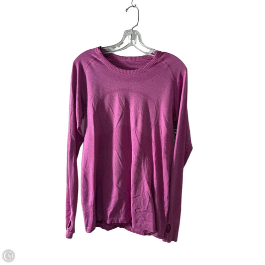 Athletic Top Long Sleeve Crewneck By Lululemon In Pink, Size: 12