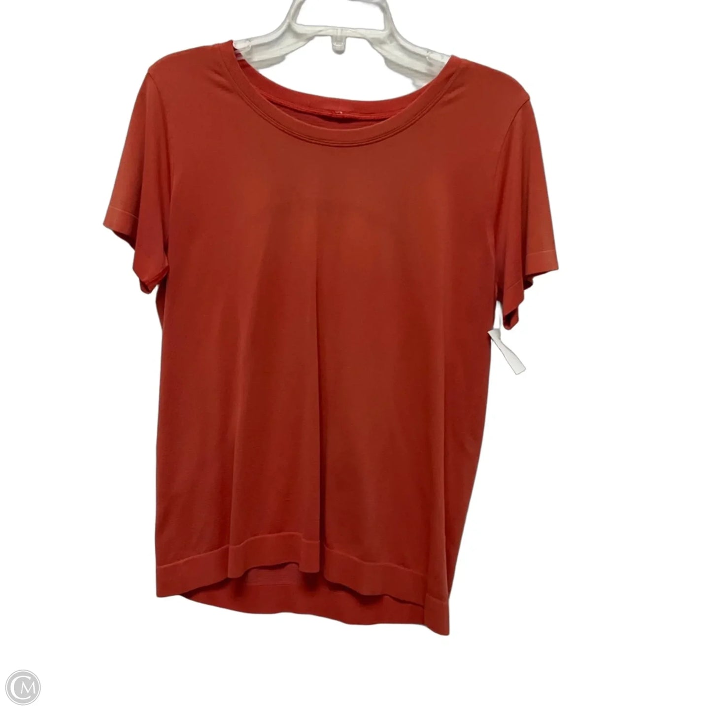 Athletic Top Short Sleeve By Lululemon In Orange, Size: 12