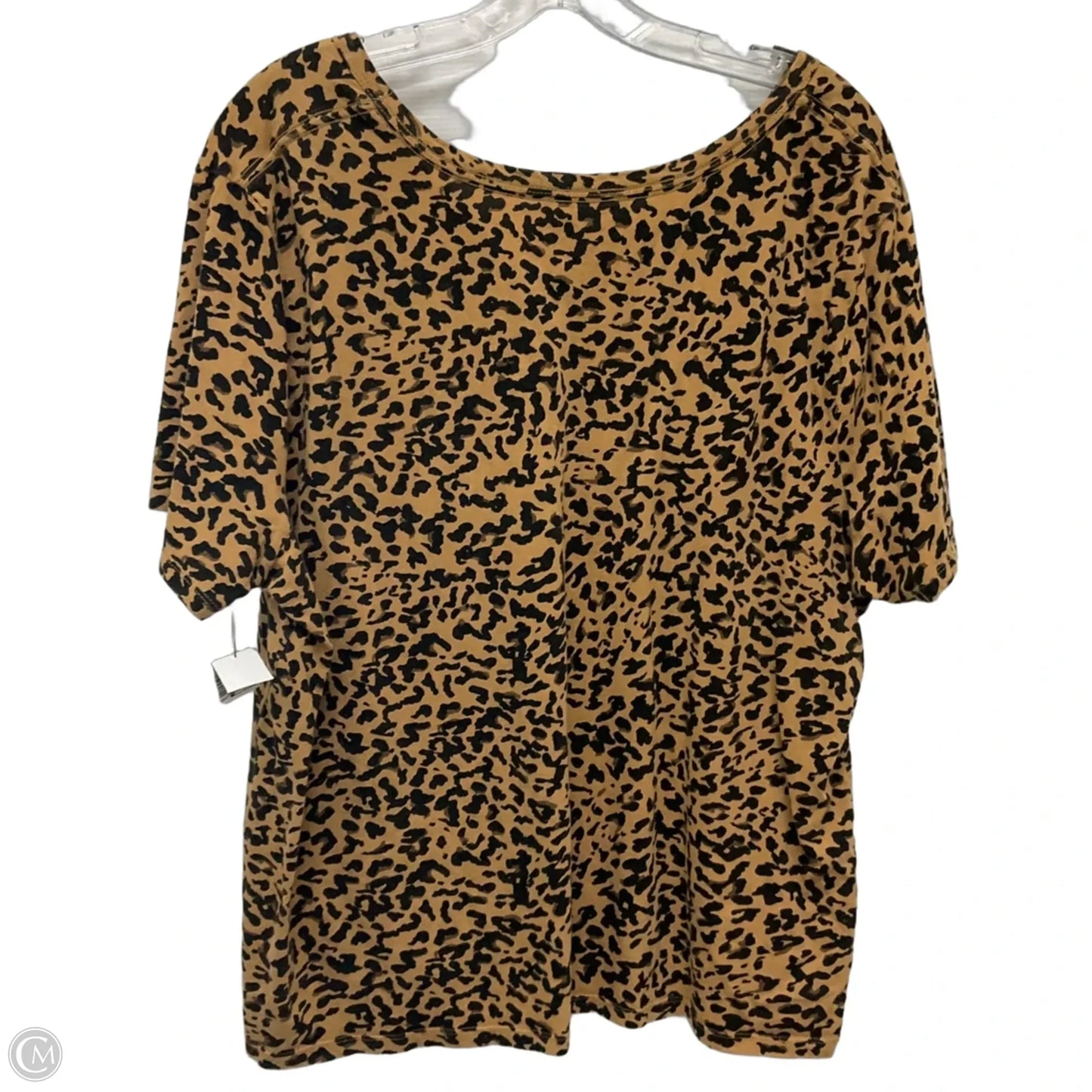 Top Short Sleeve Basic By Ava & Viv In Animal Print, Size: 2x