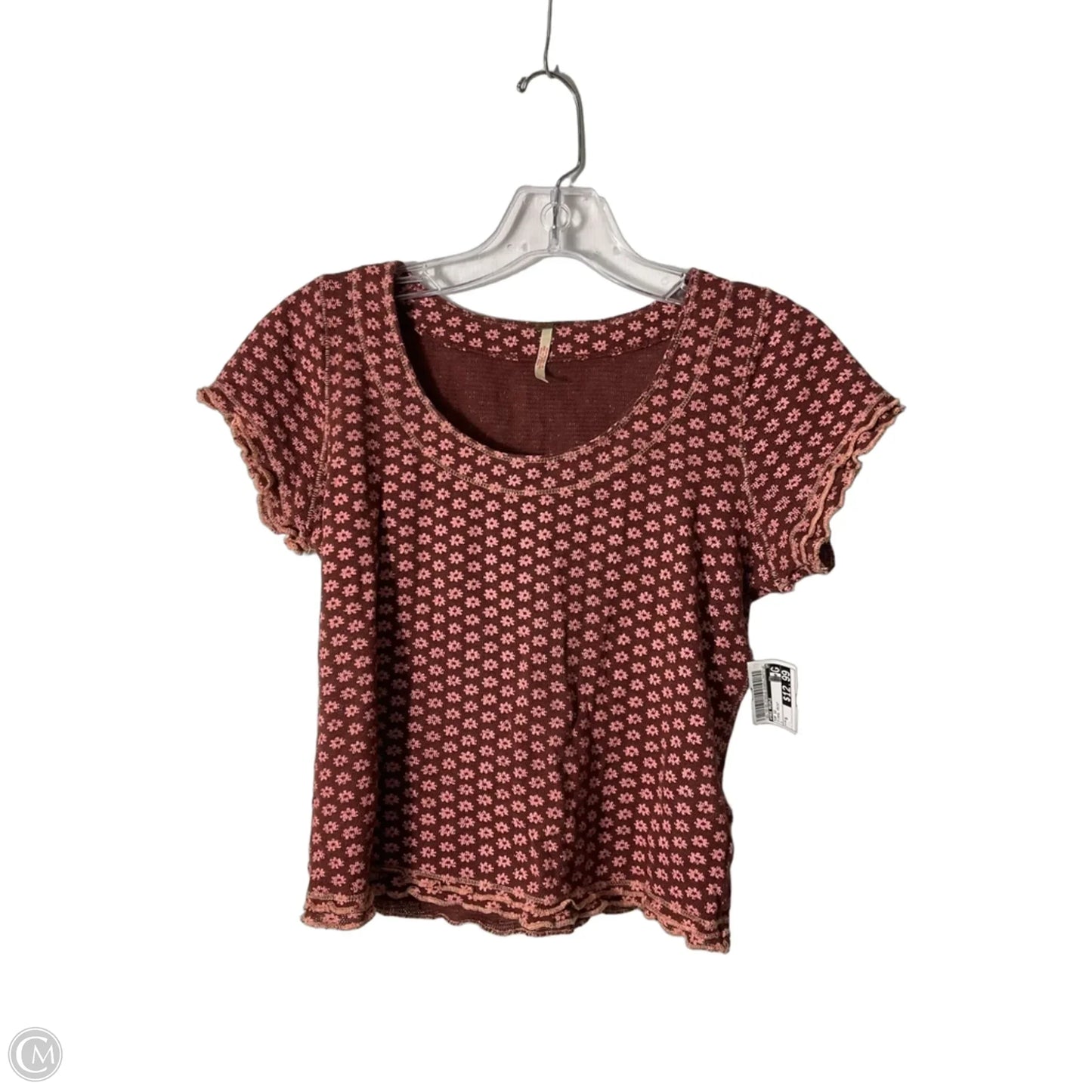 Top Short Sleeve By Free People In Floral Print, Size: S