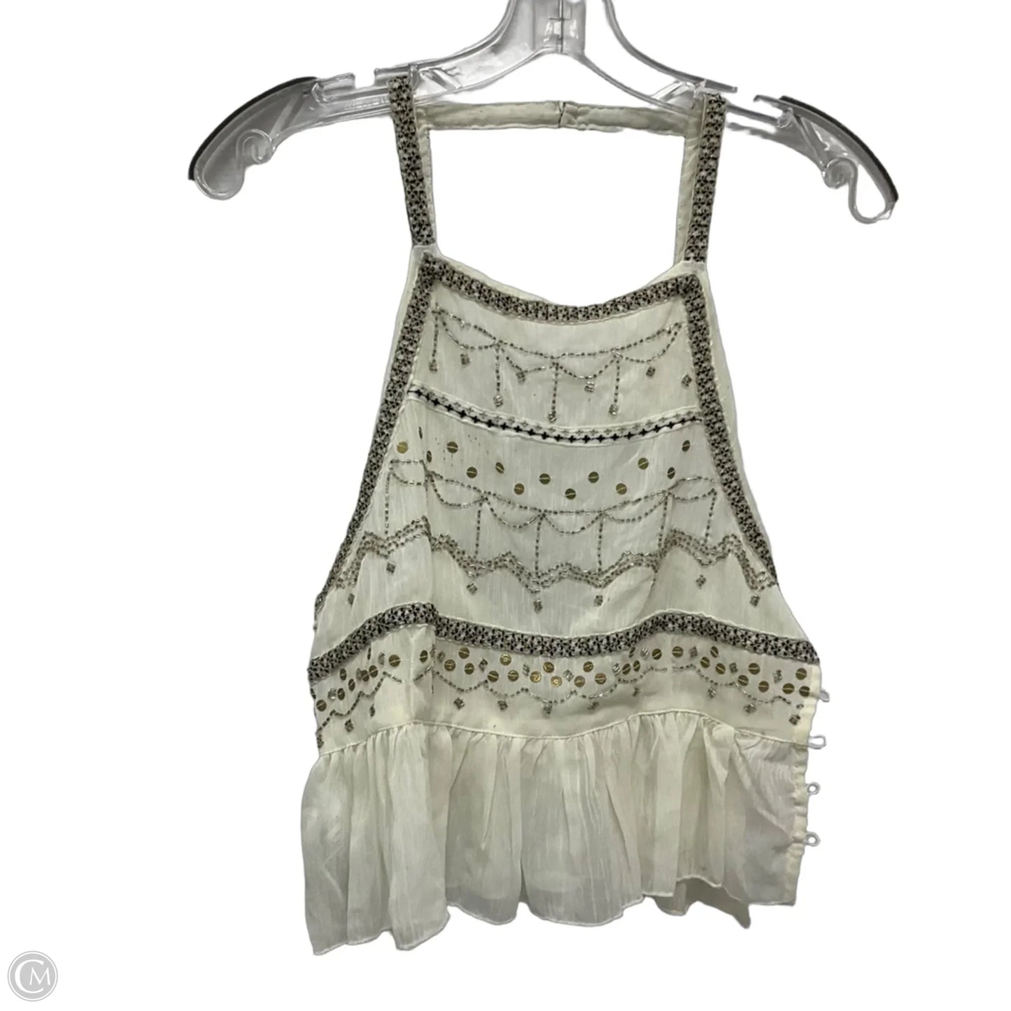 Top Sleeveless By Free People In Cream & Silver, Size: S
