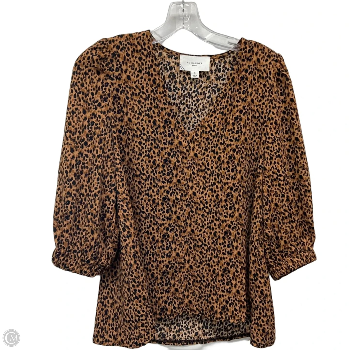 Top Short Sleeve By Pomander Place In Animal Print, Size: S