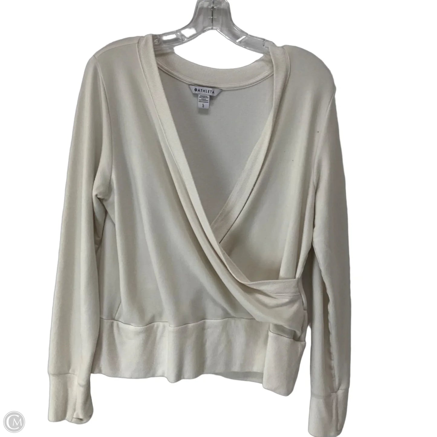 Athletic Top Long Sleeve Crewneck By Athleta In Cream, Size: L
