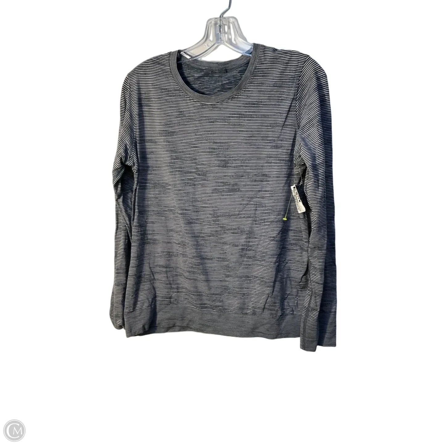 Athletic Top Long Sleeve Crewneck By Lululemon In Striped Pattern, Size: 10