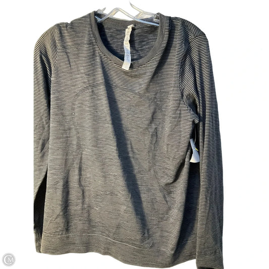 Athletic Top Long Sleeve Crewneck By Lululemon In Striped Pattern, Size: 10