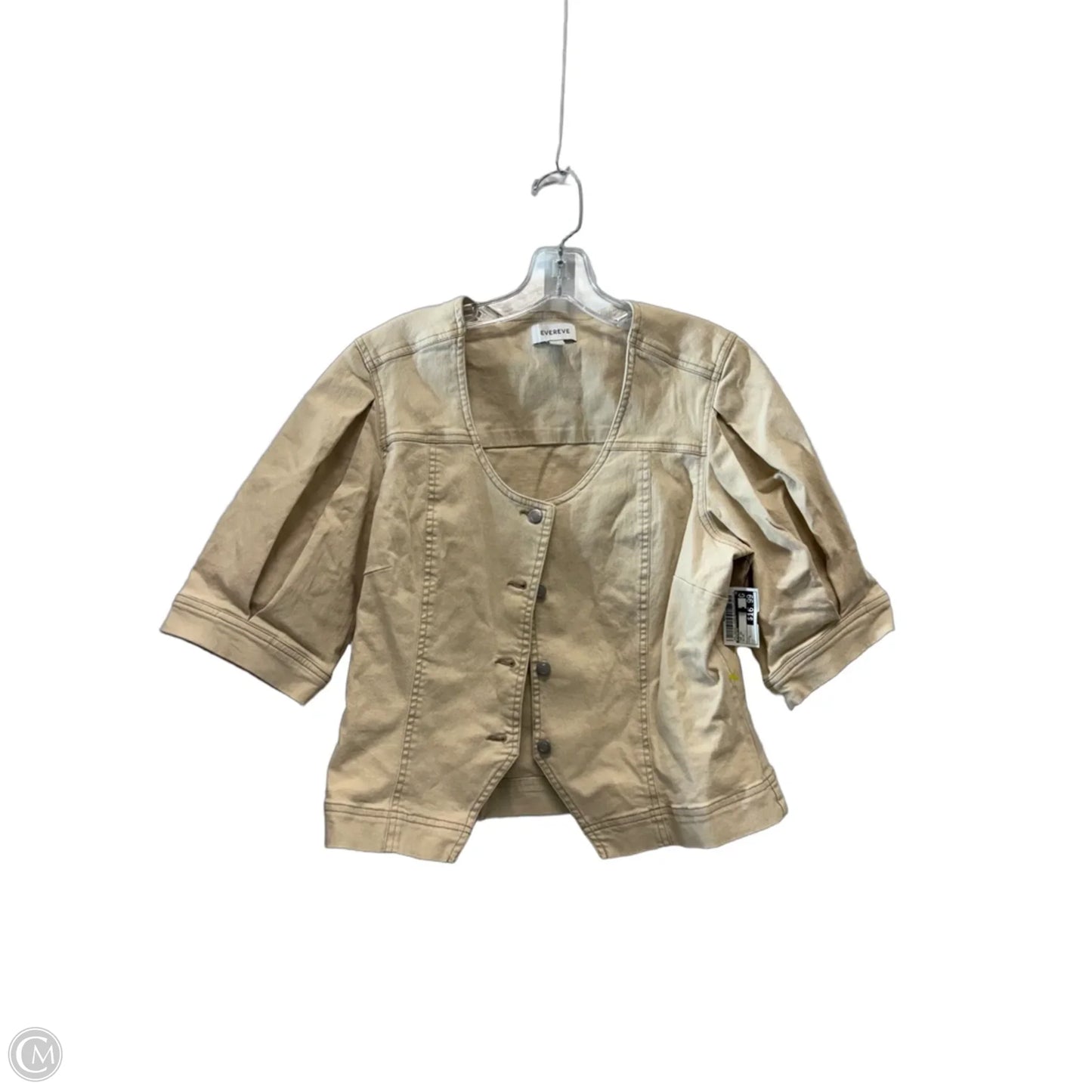 Top Short Sleeve By Evereve In Beige, Size: L