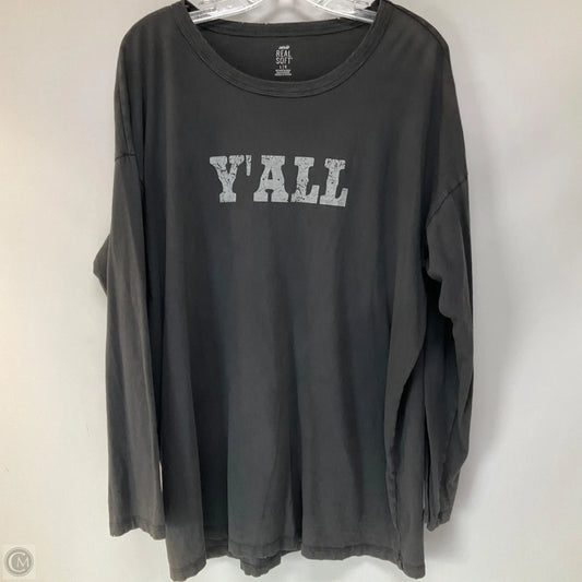 Top Long Sleeve Basic By Aerie In Grey, Size: L