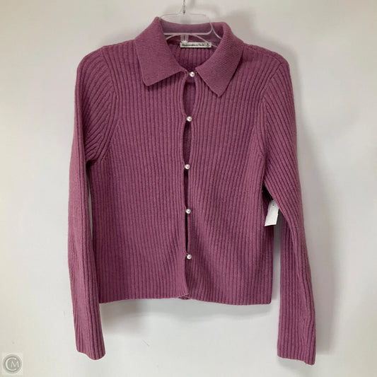 Cardigan By Abercrombie And Fitch In Purple, Size: M