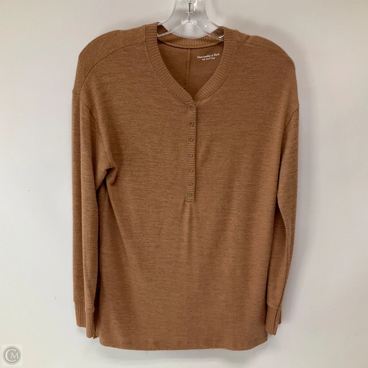 Top Long Sleeve By Abercrombie And Fitch In Brown, Size: Xs