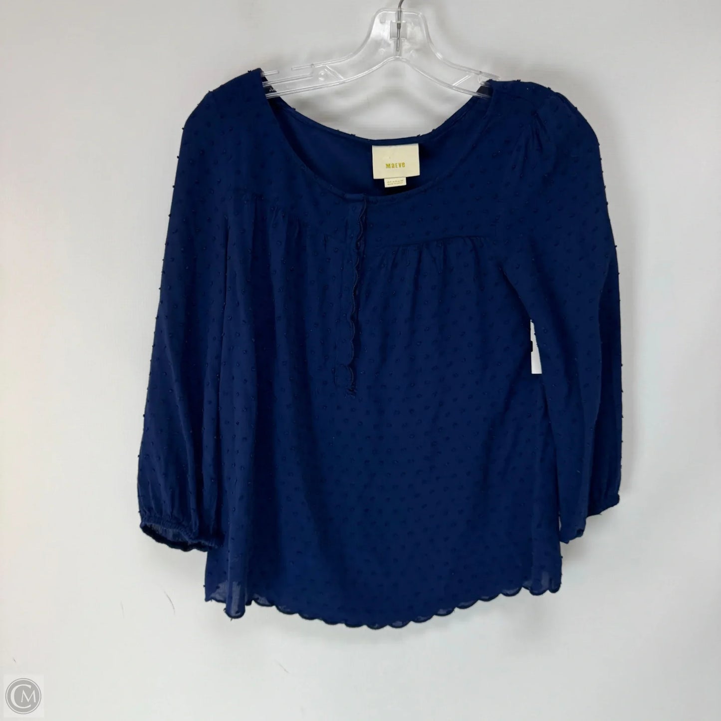 Top Long Sleeve By Maeve In Blue, Size: 4