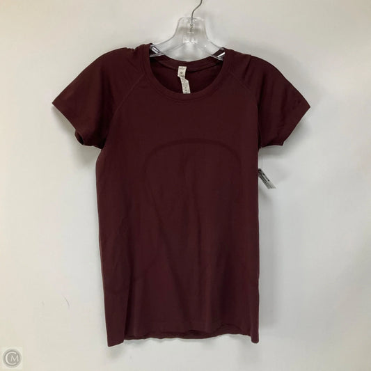 Athletic Top Short Sleeve By Lululemon In Purple, Size: 8