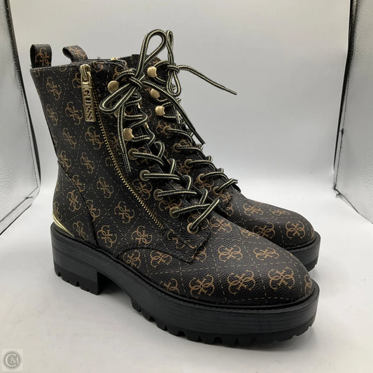 Boots Combat By Guess In Black & Gold, Size: 9.5