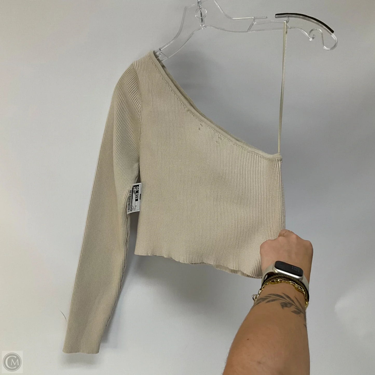 Top Long Sleeve By Anthropologie In Taupe, Size: Xs