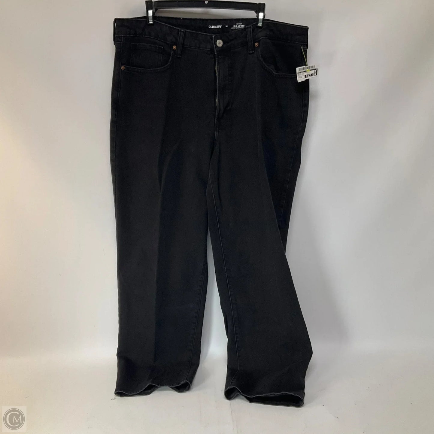 Jeans Straight By Old Navy In Black Denim, Size: 16