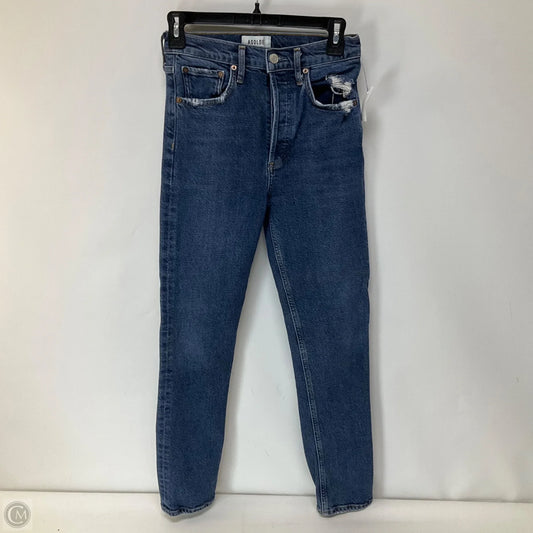 Jeans Straight By Agolde In Blue Denim, Size: 0