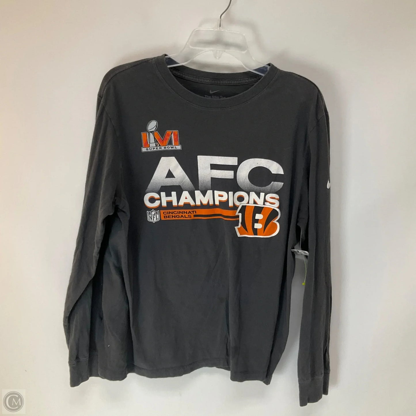 Top Long Sleeve By Nike Apparel In Grey, Size: L