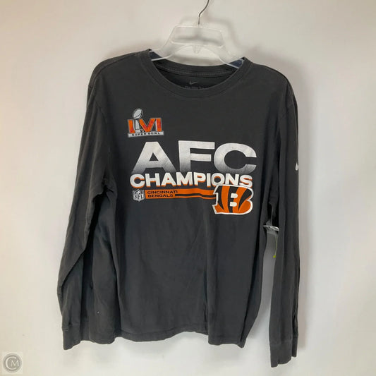 Top Long Sleeve By Nike Apparel In Grey, Size: L