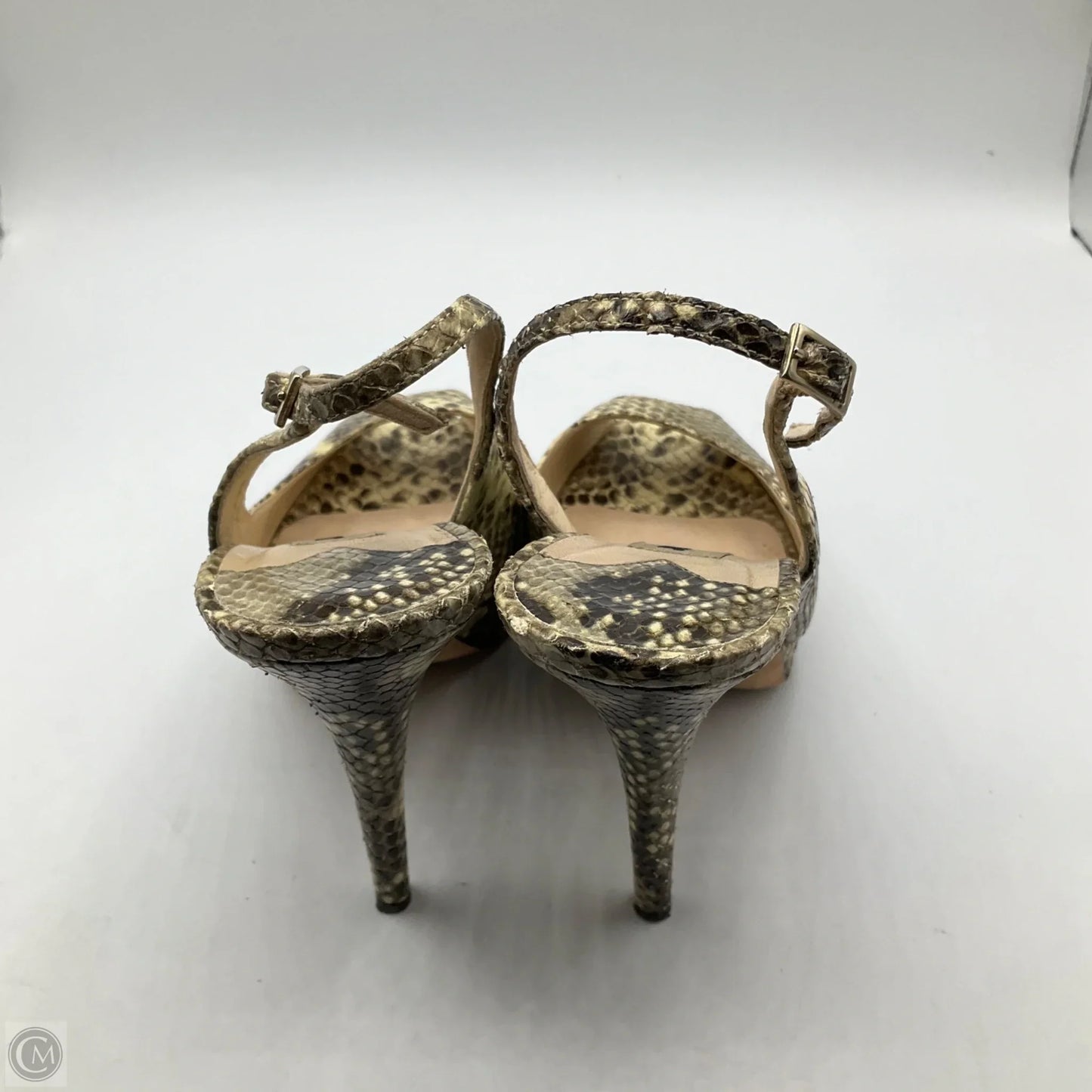 Sandals Luxury Designer By Jimmy Choo In Snakeskin Print, Size: 7.5