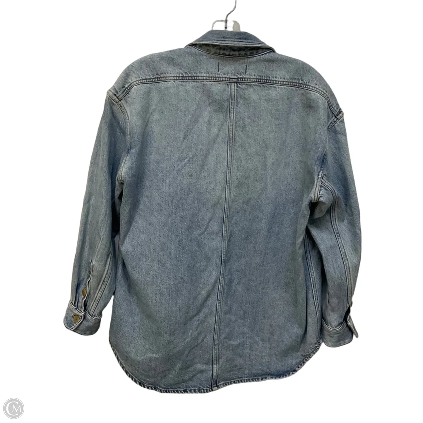 Jacket Denim By Madewell In Silver, Size: S