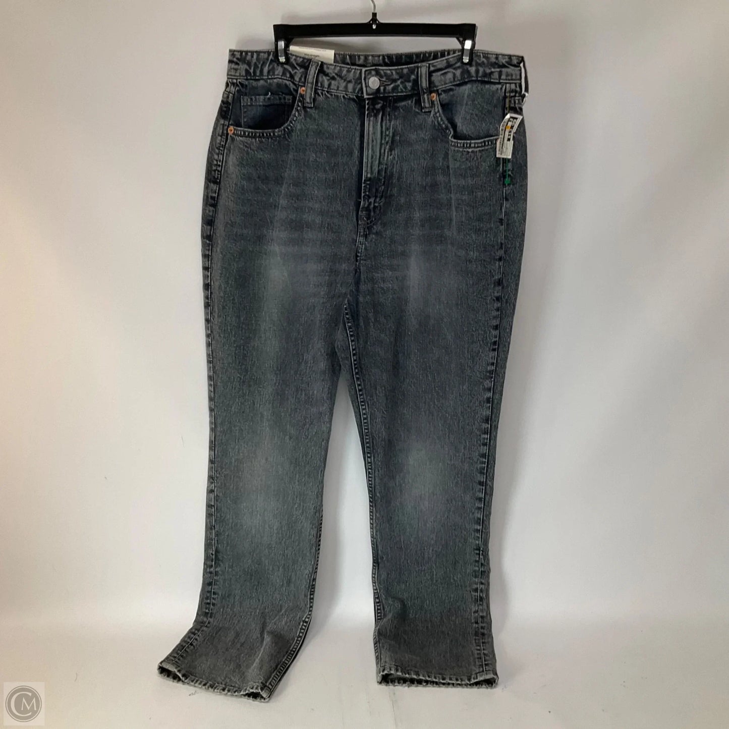 Jeans Straight By H&m In Grey Denim, Size: 12