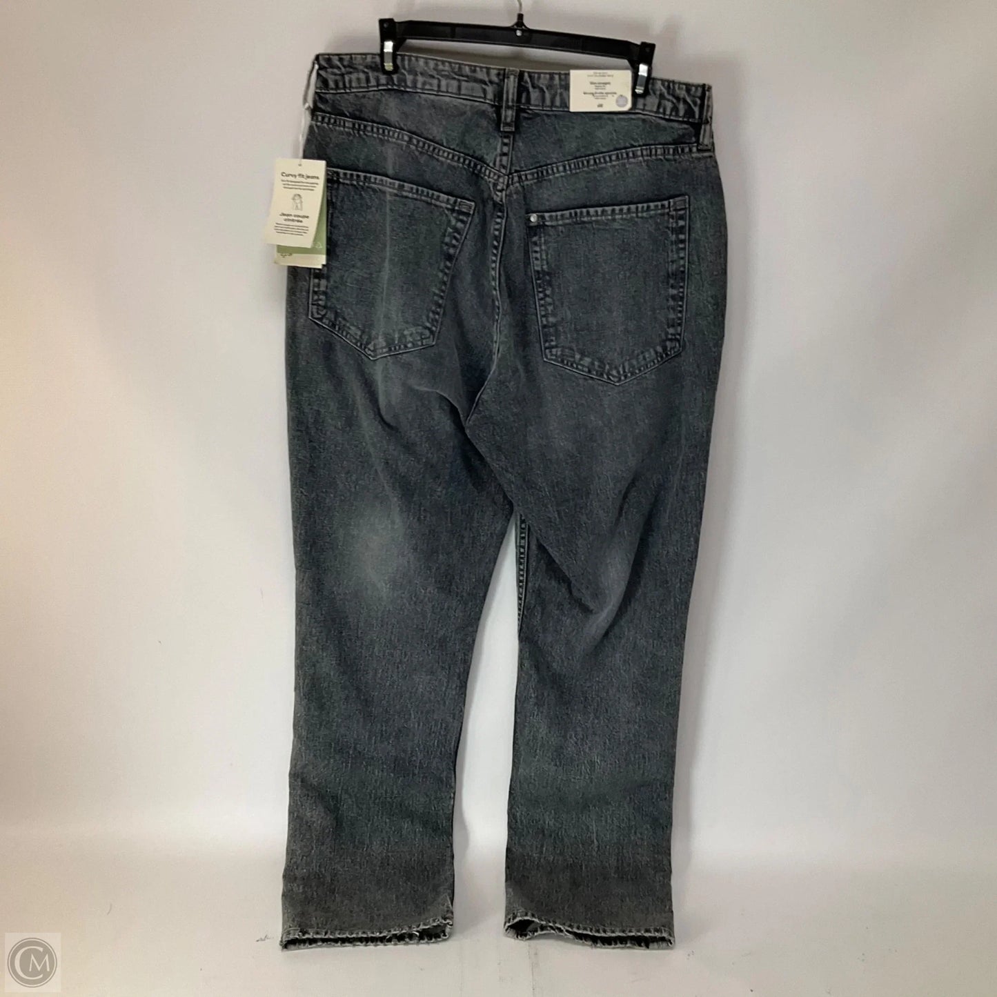 Jeans Straight By H&m In Grey Denim, Size: 12