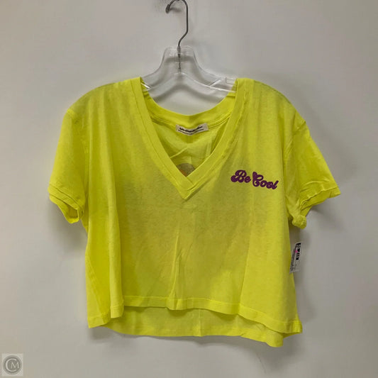 Top Short Sleeve By Free People In Yellow, Size: Xs