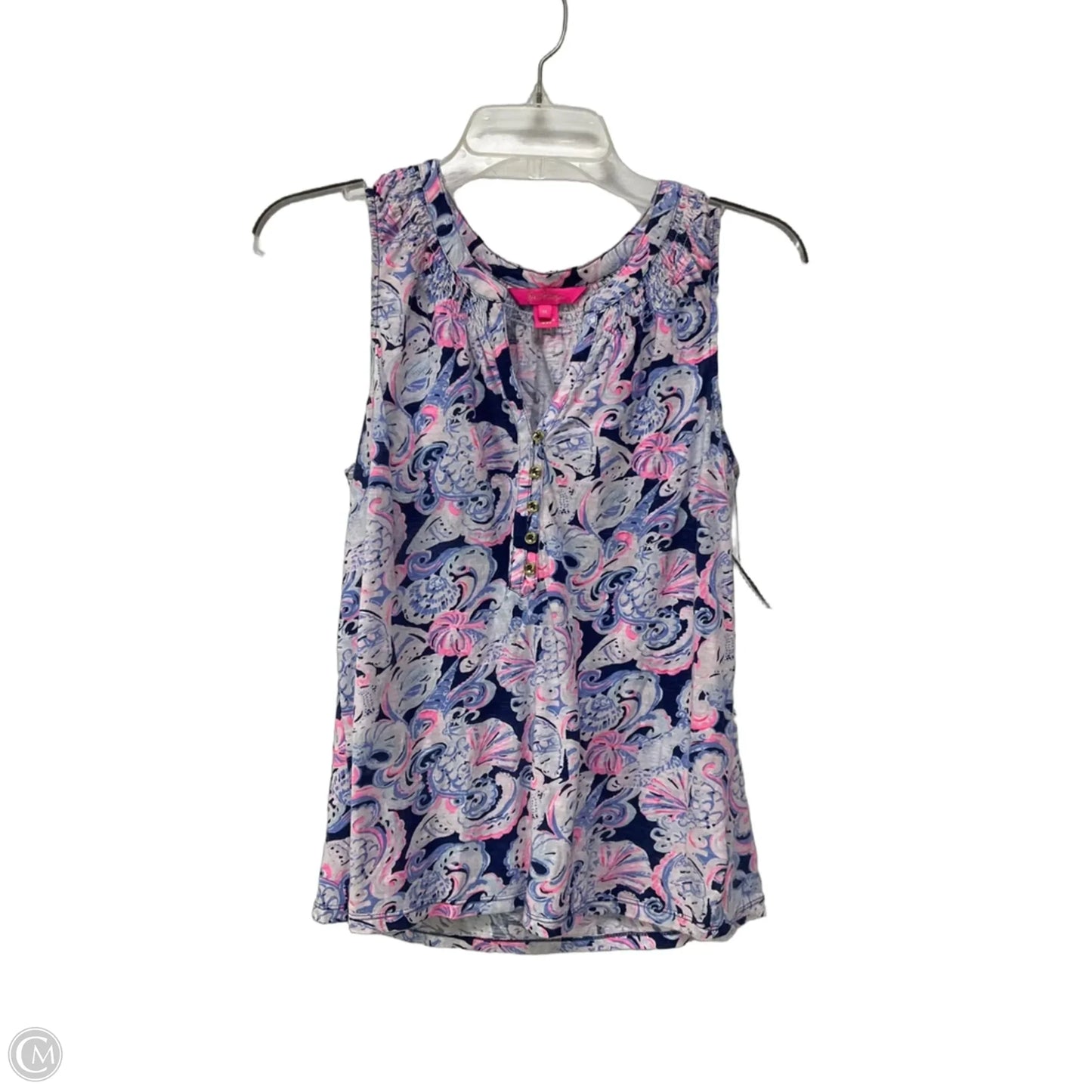 Tank Top Designer By Lilly Pulitzer In Blue & Pink, Size: M