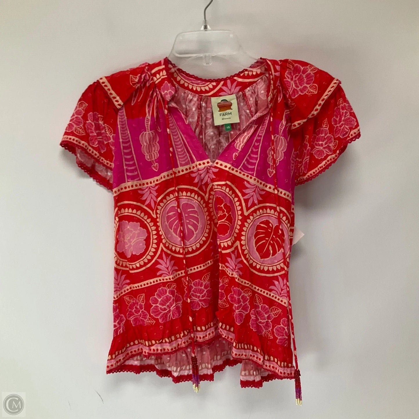 Top Sleeveless By Farm Rio In Pink & Red, Size: Xs