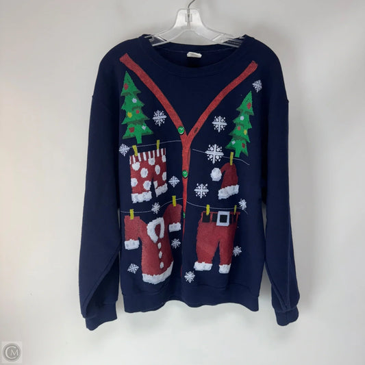 Sweatshirt Crewneck By Jerzees In Blue, Size: L