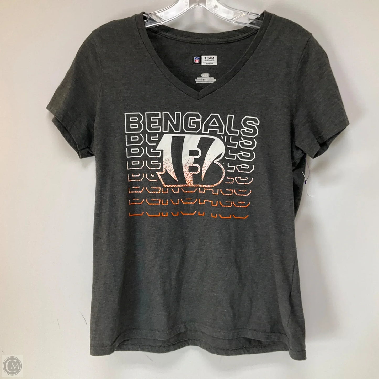 Athletic Top Short Sleeve By Nfl In Grey, Size: M