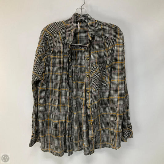 Top Long Sleeve By Free People In Plaid Pattern, Size: S