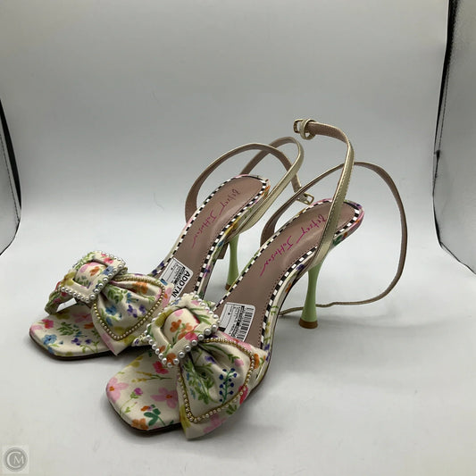 Sandals Heels Stiletto By Betsey Johnson In Multi-colored, Size: 8