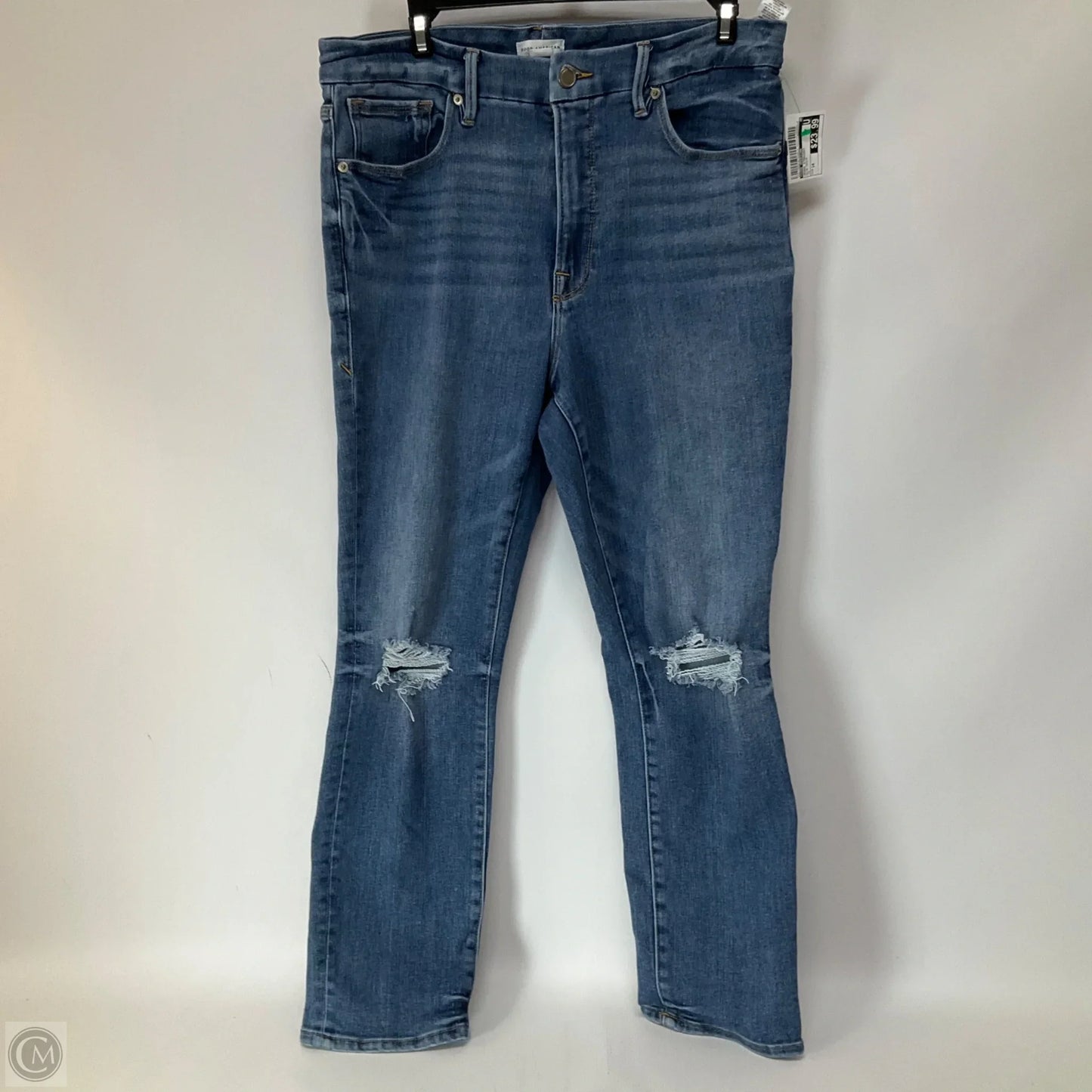 Jeans Straight By Good American In Blue Denim, Size: 14
