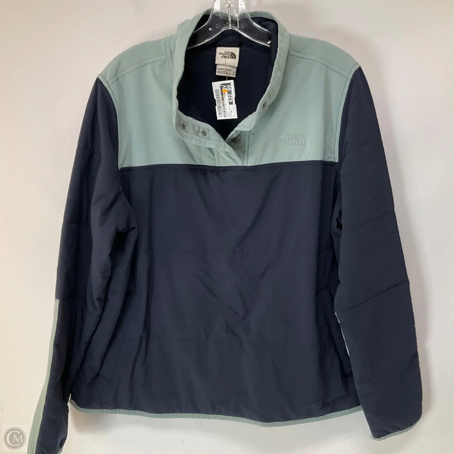 Athletic Top Long Sleeve Collar By The North Face In Blue, Size: Xl