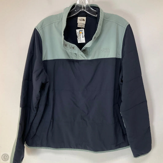 Athletic Top Long Sleeve Collar By The North Face In Blue, Size: Xl