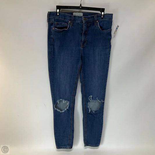 Jeans Skinny By Free People In Blue Denim, Size: 10