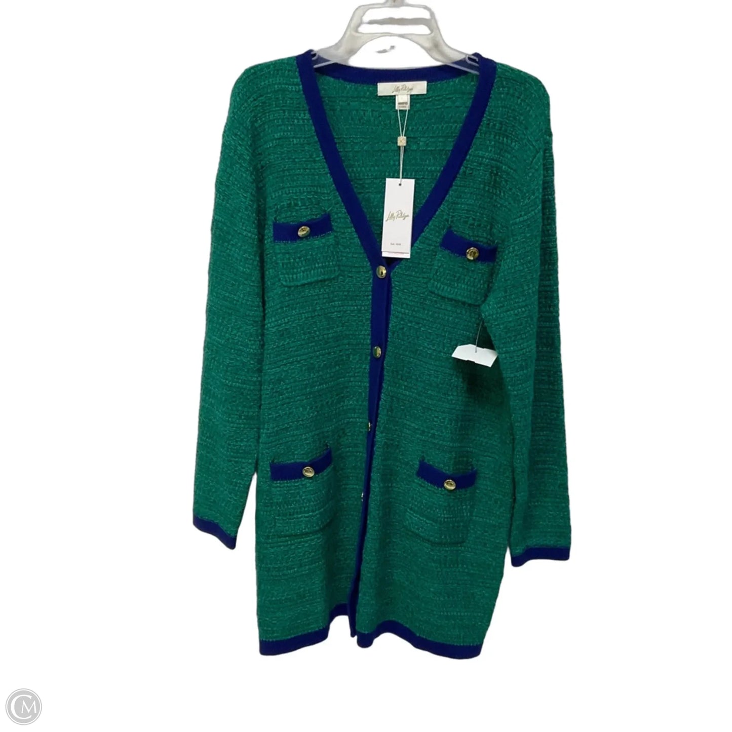 Sweater Cardigan Designer By Lilly Pulitzer In Green, Size: Xl