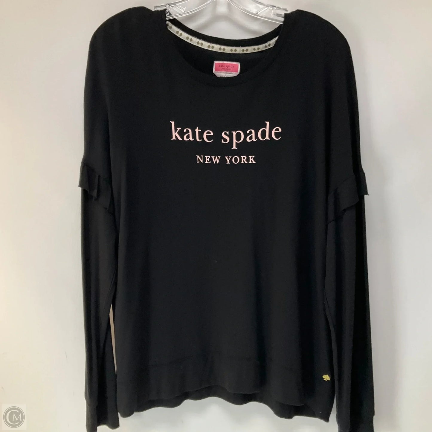 Top Long Sleeve Designer By Kate Spade In Black, Size: L