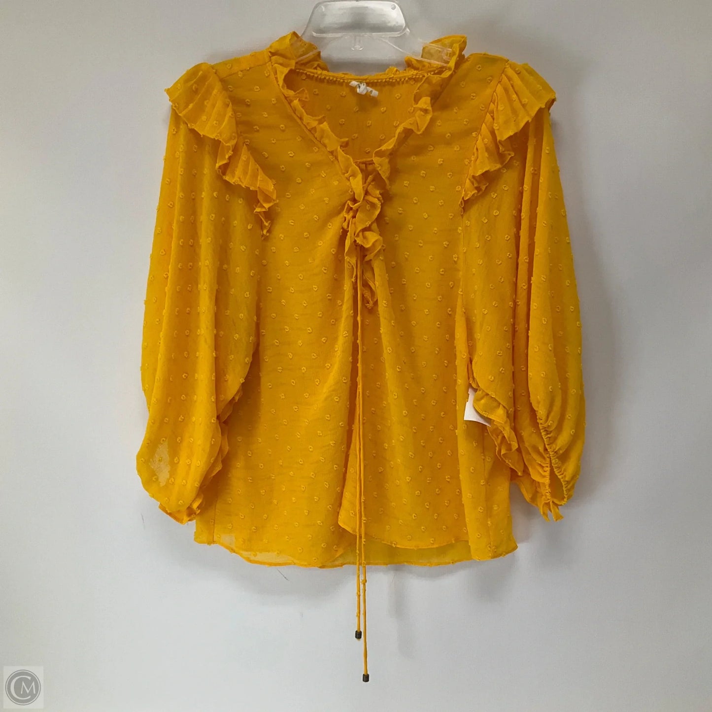 Top Long Sleeve By Anthropologie In Yellow, Size: M