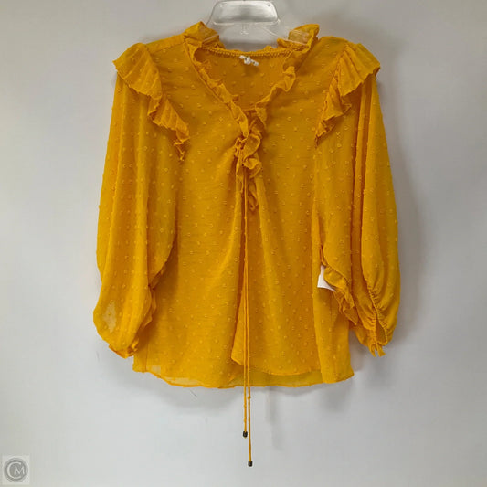 Top Long Sleeve By Anthropologie In Yellow, Size: M