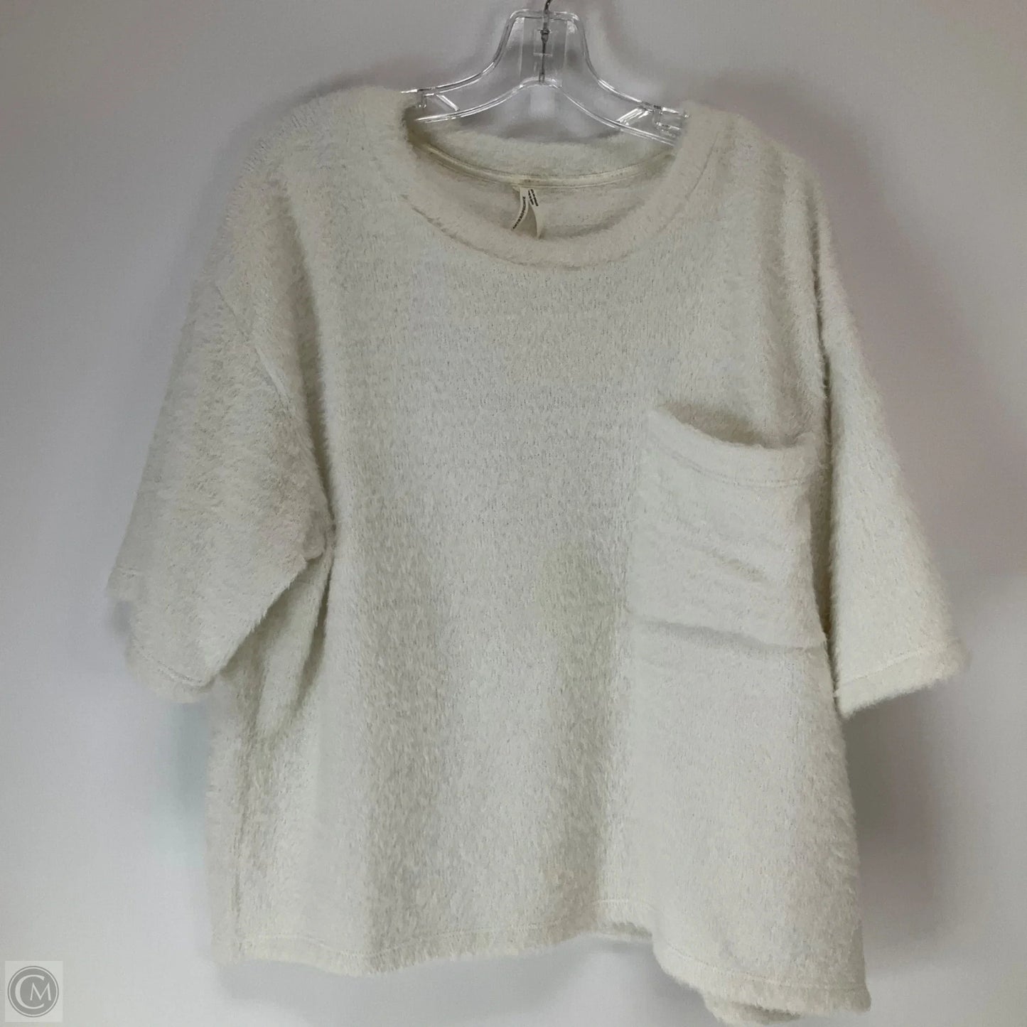 Sweater Short Sleeve By Anthropologie In White, Size: L