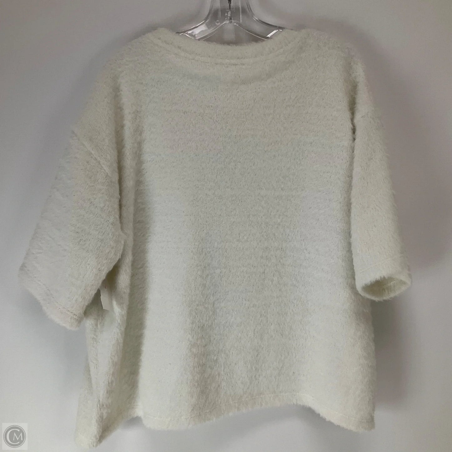 Sweater Short Sleeve By Anthropologie In White, Size: L