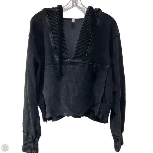 Sweatshirt Hoodie By Free People In Black, Size: Xs